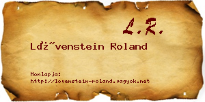 Lövenstein Roland névjegykártya