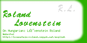 roland lovenstein business card